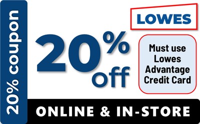 Lowes Coupon - 20% off. Requires MyLowes Credit Card